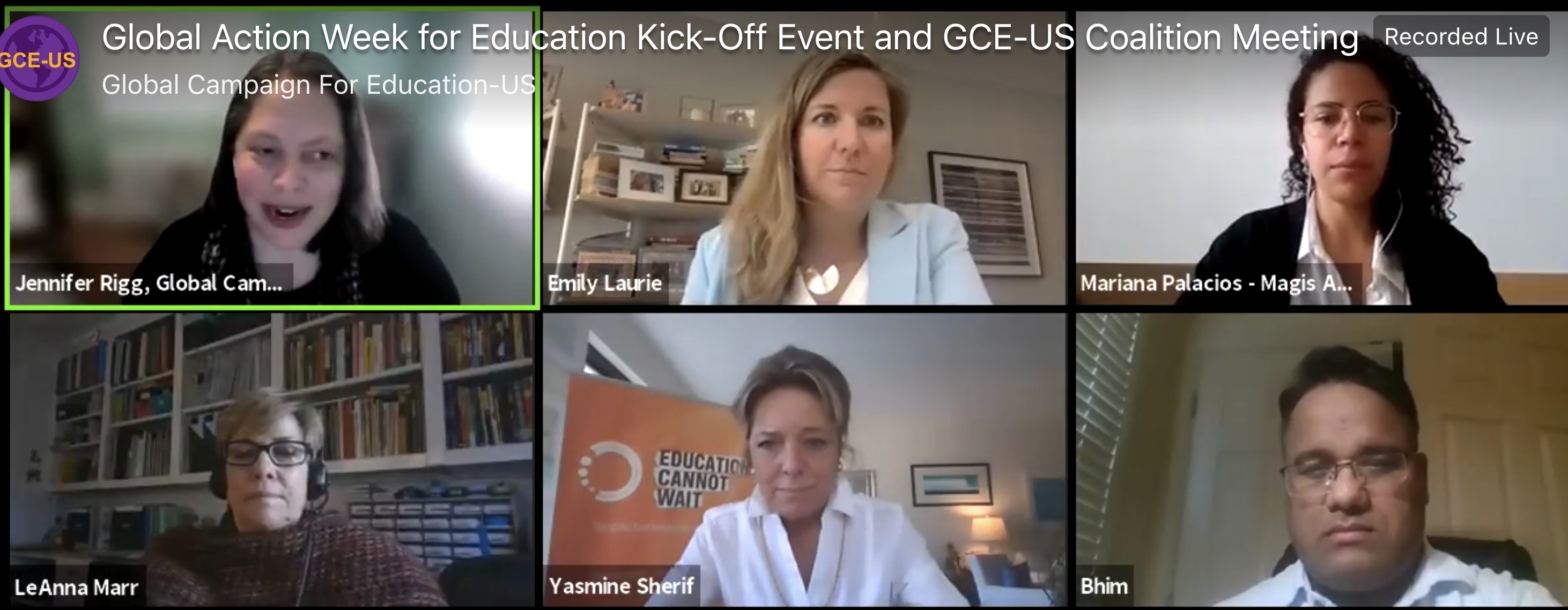 Global Action Week for Education GCE-US Kick-off Event