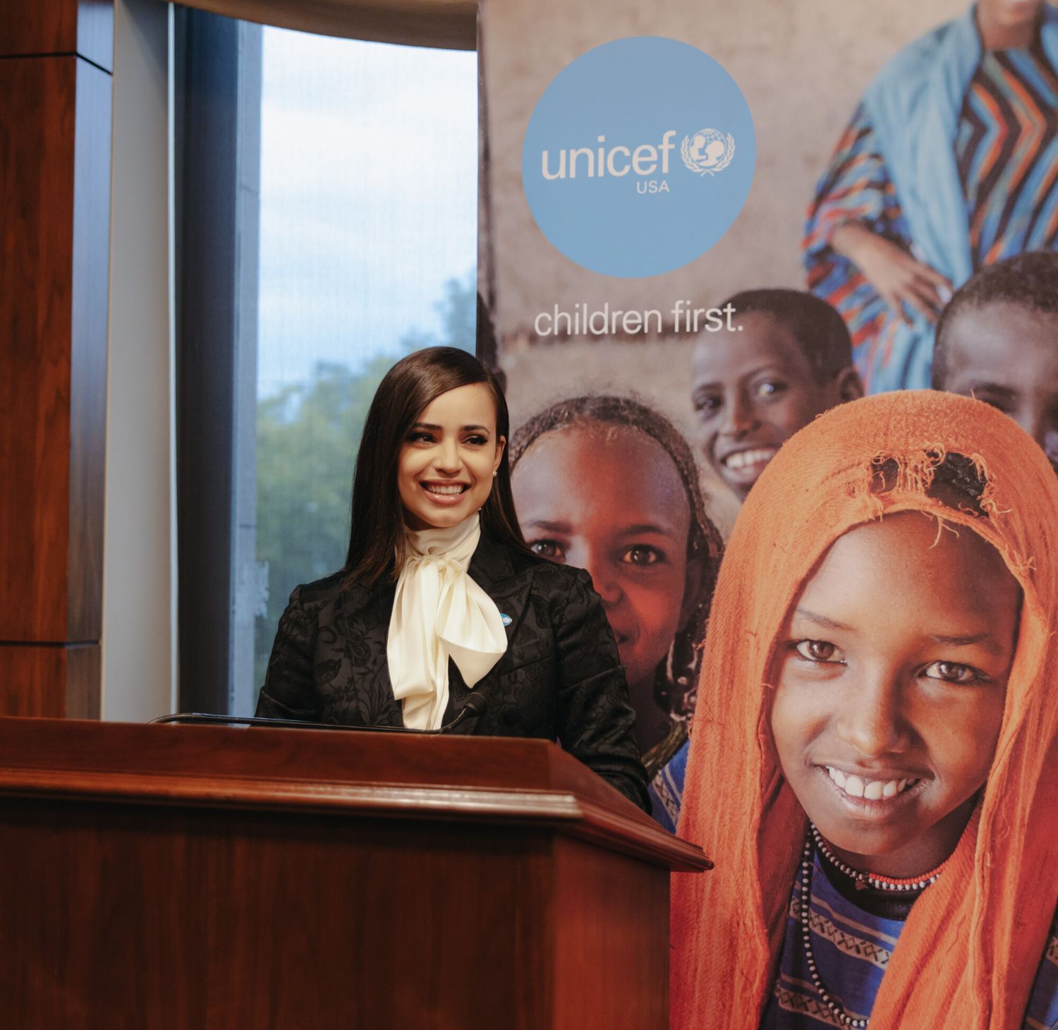 UNICEF USA Ambassador Sofia Carson advocating for the Keeping Girls in School Act, picture by Allison Robbert.